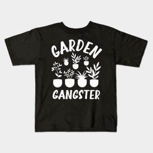 Funny Gardener Plant Lover Pun Garden Gangster Kids T-Shirt